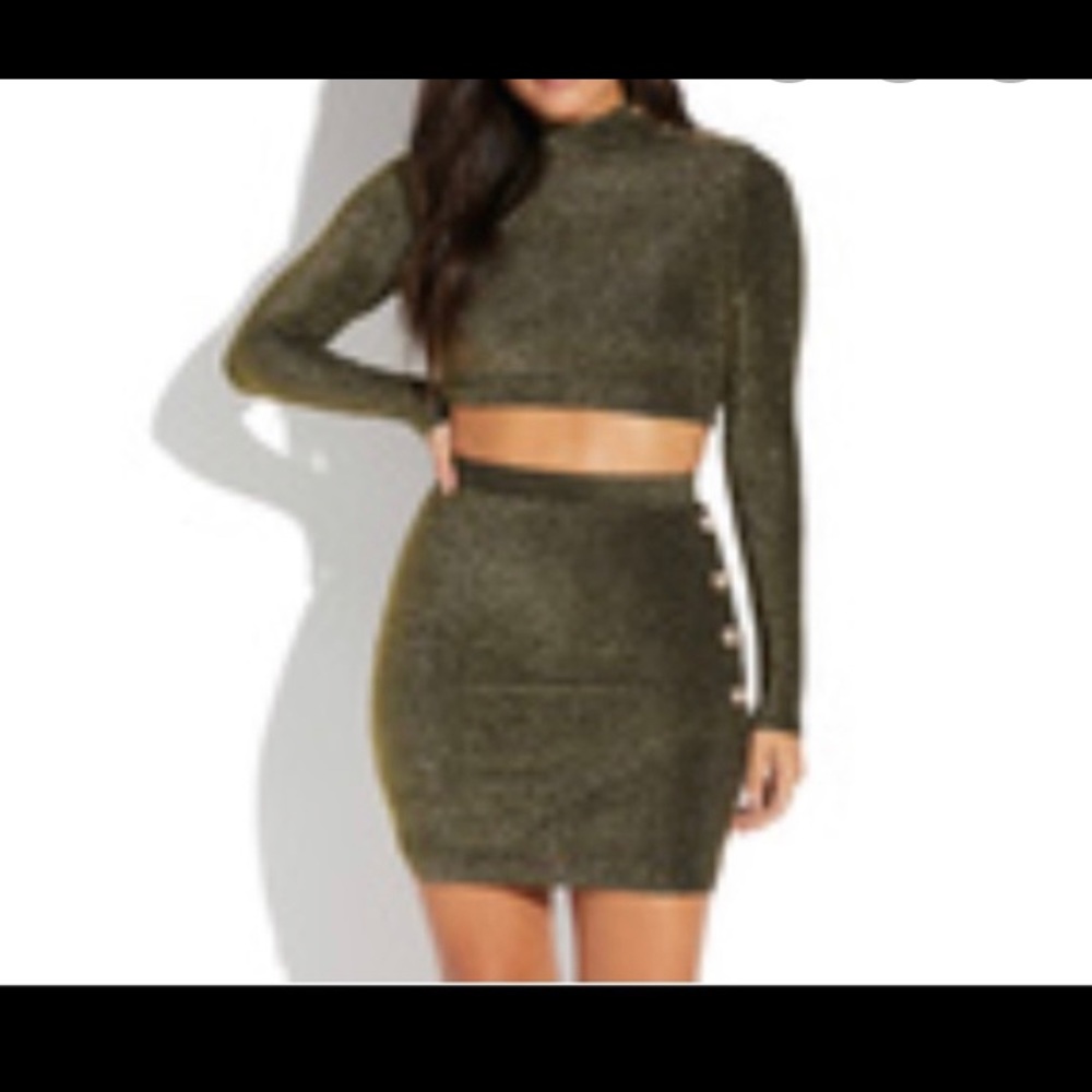 Sparkly crop top and skirt set